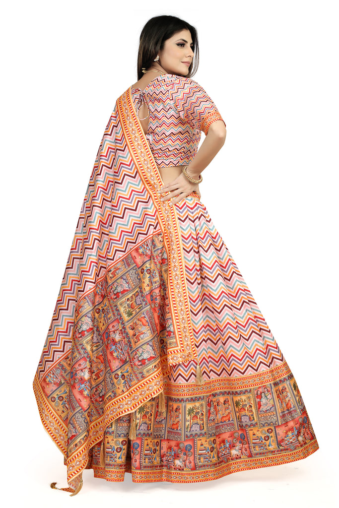 Multicolor Dola Silk Lehenga Choli Set - Perfect for Navratri ClothsVilla