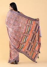 Load image into Gallery viewer, Multicolor Kalamkari Digital Printed Heavy Satin Silk Saree with Silk Blouse ClothsVilla