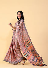 Load image into Gallery viewer, Multicolor Kalamkari Digital Printed Heavy Satin Silk Saree with Silk Blouse ClothsVilla