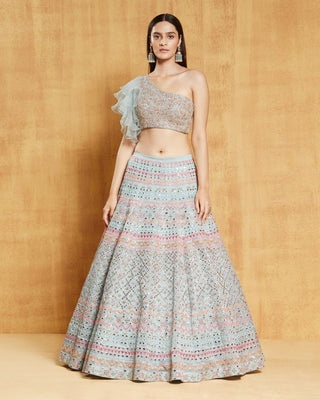 Multicolor Lehenga Choli Set with Breathtaking Flair ClothsVilla