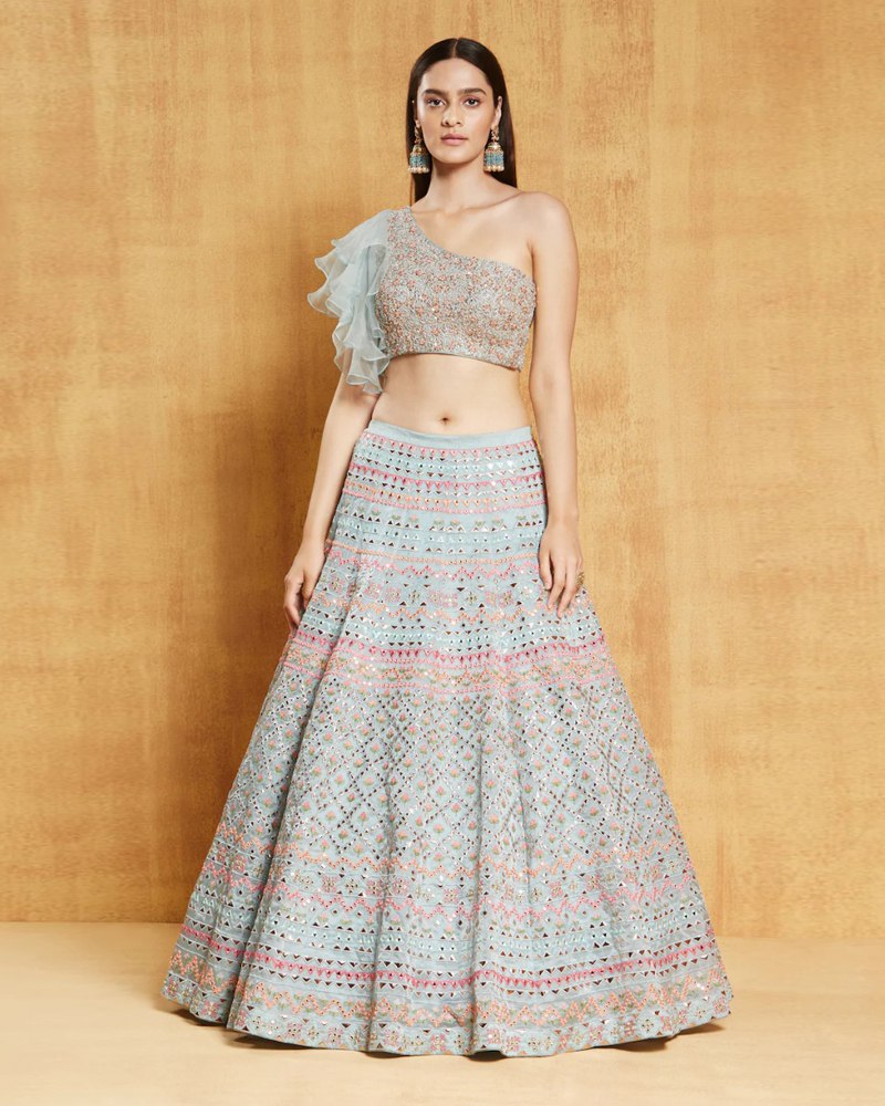 Multicolor Lehenga Choli Set with Breathtaking Flair ClothsVilla