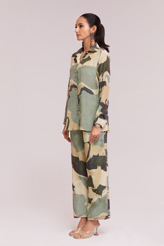 Multicolor Printed Crepe Co-Ord Set Top & Pant Ready To Wear ClothsVilla