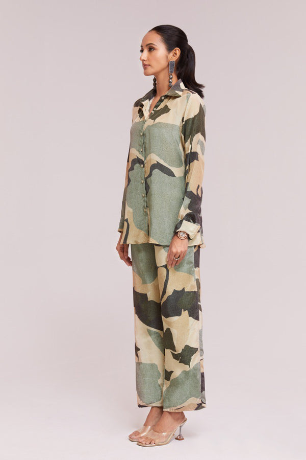 Multicolor Printed Crepe Co-Ord Set Top & Pant Ready To Wear ClothsVilla