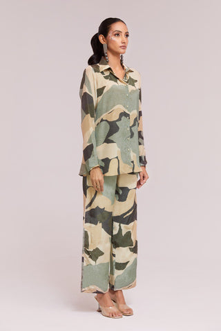 Multicolor Printed Crepe Co-Ord Set Top & Pant Ready To Wear ClothsVilla