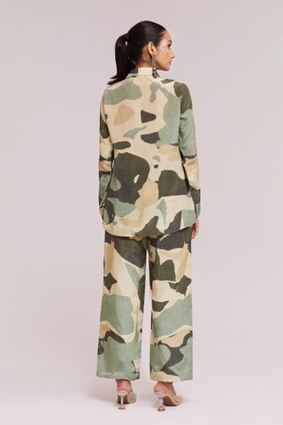 Multicolor Printed Crepe Co-Ord Set Top & Pant Ready To Wear ClothsVilla