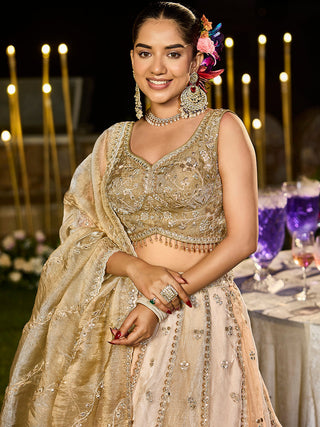 Multicolor Satin Silk Beads & Sequins Embroidered Lehenga Choli with Matching Dupatta – 3.5 Meter Flair, Fully Stitched ClothsVilla