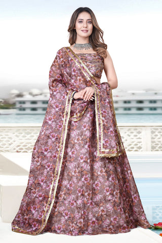 Multicolor Teby Soft Organza Digital Printed Lehenga Choli Set ClothsVilla