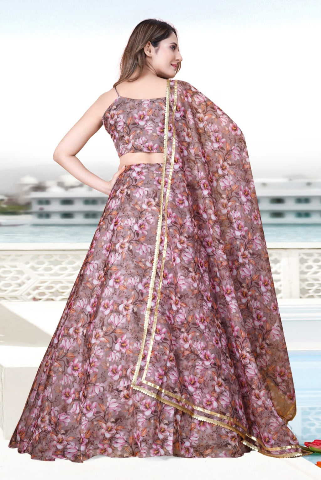 Multicolor Teby Soft Organza Digital Printed Lehenga Choli Set ClothsVilla