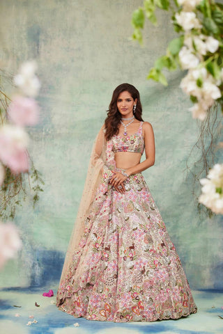 Multicolored Royal Zari & Sequin Floral Lehenga ClothsVilla