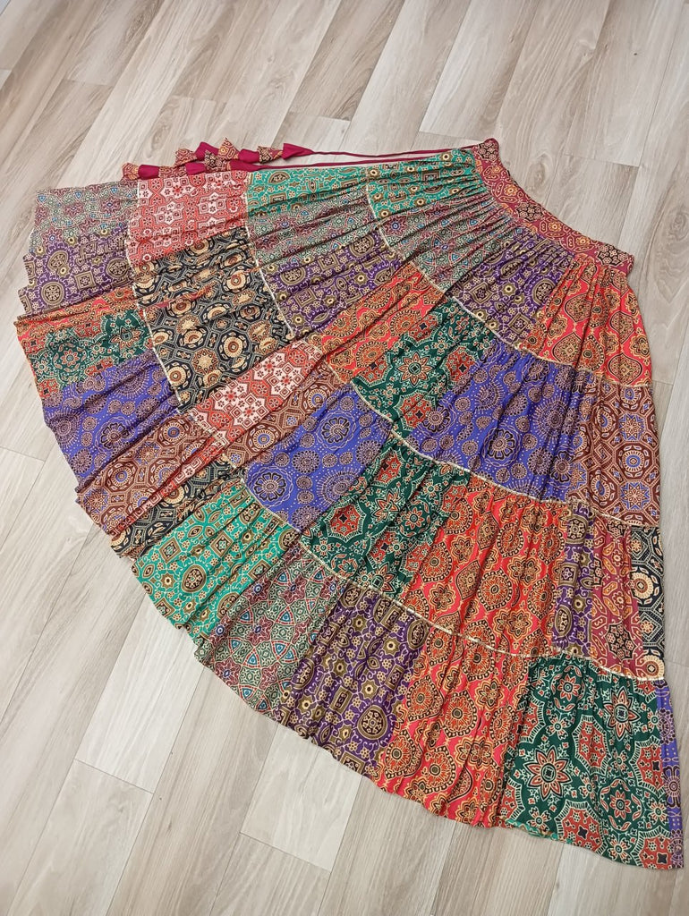 Multicolour Navratri Special Lehenga Choli Set with Gotta & Gamthi Work ClothsVilla