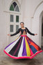 Multicolour Roman Fabric Lehenga Set with Gamthi Embroidery, Mirror & Lace Work – Koti Style Blouse ClothsVilla