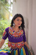 Load image into Gallery viewer, Multicolour Roman Fabric Lehenga with Gota Lace Work &amp; Gamthi Embroidered Mirror Work Blouse ClothsVilla