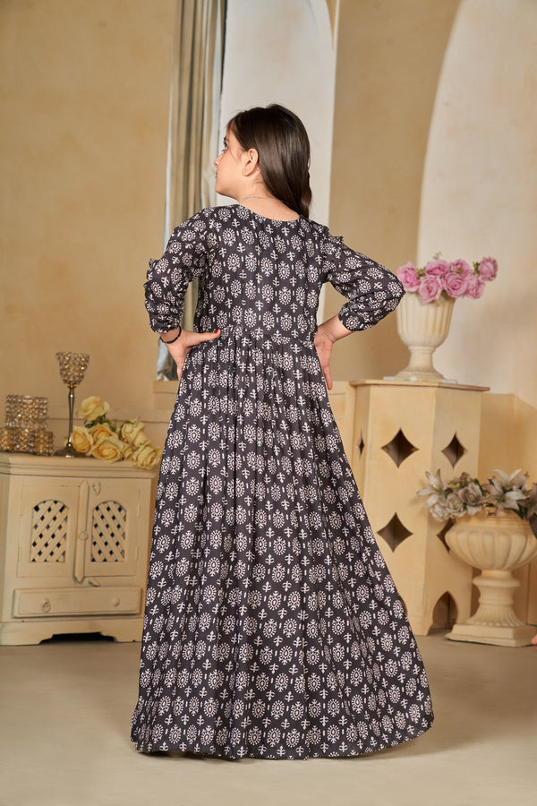 Muslin Digital Print Shrug Set Indo-Western Gown for Girls Clothsvilla