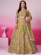 Load image into Gallery viewer, Mustard Bridel Net Moti, Sequins embroidery Semi-Stitched Bridel Lehenga choli &amp; Dupatta ClothsVilla