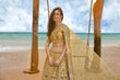 Load image into Gallery viewer, Mustard Bridel Net Sequins, Moti, Mirror and thread embroidery Semi-Stitched Lehenga choli &amp; Dupatta ClothsVilla