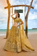 Load image into Gallery viewer, Mustard Bridel Net Sequins, Moti, Mirror and thread embroidery Semi-Stitched Lehenga choli &amp; Dupatta ClothsVilla