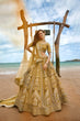 Load image into Gallery viewer, Mustard Bridel Net Sequins, Moti, Mirror and thread embroidery Semi-Stitched Lehenga choli &amp; Dupatta ClothsVilla