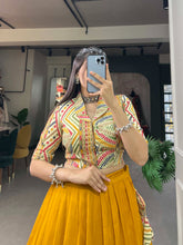 Load image into Gallery viewer, Mustard Cotton Lehenga Co-ord Set with Adjustable Blouse ClothsVilla