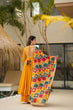 Load image into Gallery viewer, Mustard Elegant Chinon Silk Gown Set with Dupatta ClothsVilla