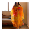 Load image into Gallery viewer, Mustard Elegant Cotton Silk Suit Set with Floral Organza Dupatta
