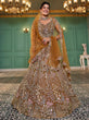 Load image into Gallery viewer, mustard Elegant Multi-Color Sequin Embroidered Net Lehenga Choli Dupatta ClothsVilla