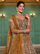 Load image into Gallery viewer, mustard Elegant Multi-Color Sequin Embroidered Net Lehenga Choli Dupatta ClothsVilla
