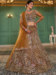 Load image into Gallery viewer, mustard Elegant Multi-Color Sequin Embroidered Net Lehenga Choli Dupatta ClothsVilla