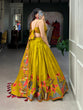 Load image into Gallery viewer, Mustard Floral Lehenga Choli with Foil Print &amp; Gotta Patti Dupatta ClothsVilla