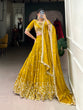 Load image into Gallery viewer, Mustard Golden Embroidered Vichitra Silk Lehenga Set with Sequins Detailing