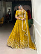 Load image into Gallery viewer, Mustard Golden Embroidered Vichitra Silk Lehenga Set with Sequins Detailing
