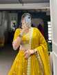 Load image into Gallery viewer, Mustard Golden Embroidered Vichitra Silk Lehenga Set with Sequins Detailing