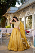 Load image into Gallery viewer, Mustard Golden Glow Goldie Lehenga Set with Sequins Embroidered Blouse &amp; Dupatta
