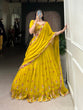 Load image into Gallery viewer, Mustard Haldi Hues - Happy Hearts Embroidered Georgette Lehenga Set