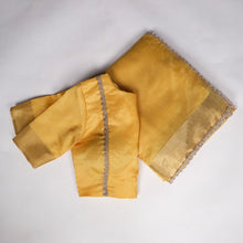 Load image into Gallery viewer, Mustard Mannat Silk Saree with Zari Weaving &amp; Lace Border ClothsVilla