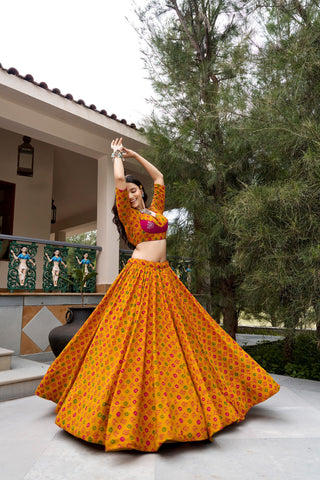 Mustard Navratri Glam Lehenga Set ClothsVilla