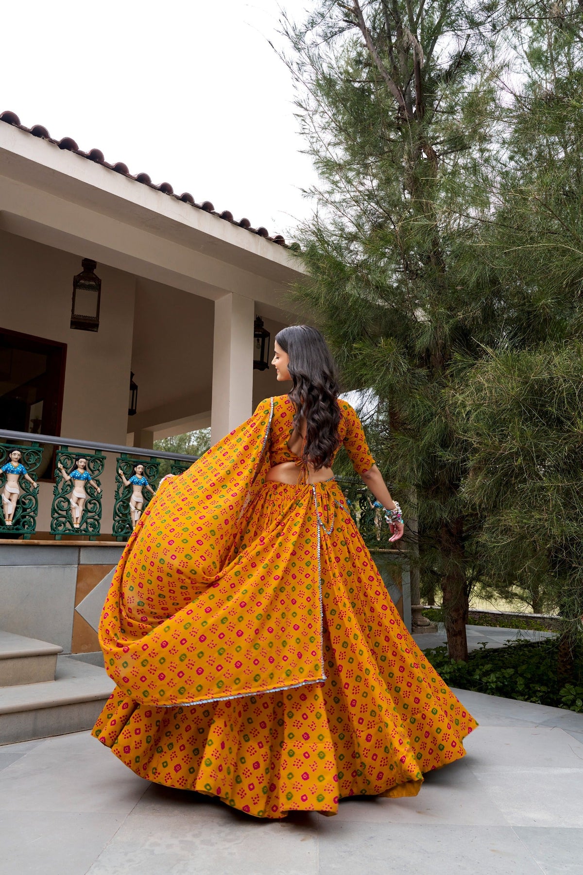Mustard Navratri Glam Lehenga Set ClothsVilla