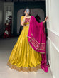 Load image into Gallery viewer, Mustard Navratri Glow Chanderi Lehenga with Zari and Gota Patti Elegance
