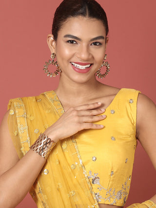 Mustard Net Sequinse Work Semi-Stitched Lehenga & Unstitched Blouse, Dupatta ClothsVilla