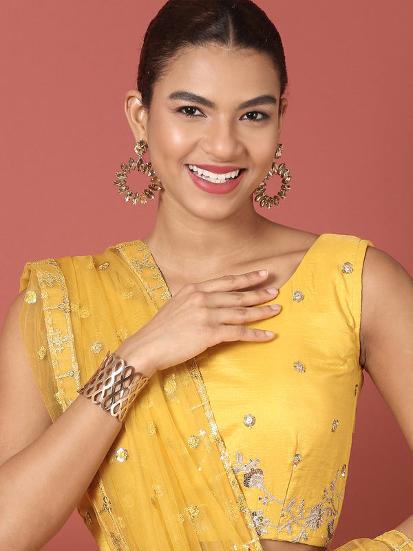 Mustard Net Sequinse Work Semi-Stitched Lehenga & Unstitched Blouse, Dupatta ClothsVilla