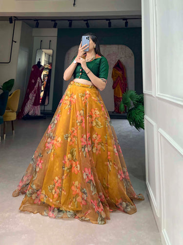 Mustard Organza Lehenga Co-ord Set for Effortless Elegance ClothsVilla