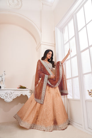Shimmering Mustard Party Wear Lehenga Choli Set - Embroidered Elegance ClothsVilla