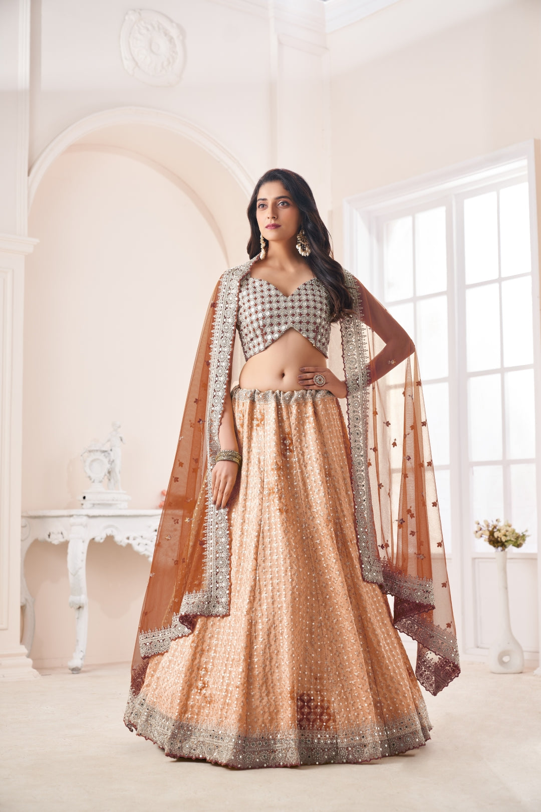 Shimmering Mustard Party Wear Lehenga Choli Set - Embroidered Elegance ClothsVilla