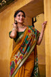 Load image into Gallery viewer, Mustard Polyester Viscose Chanderi Saree with Kalamkari Print &amp; Zari Weaving ClothsVilla
