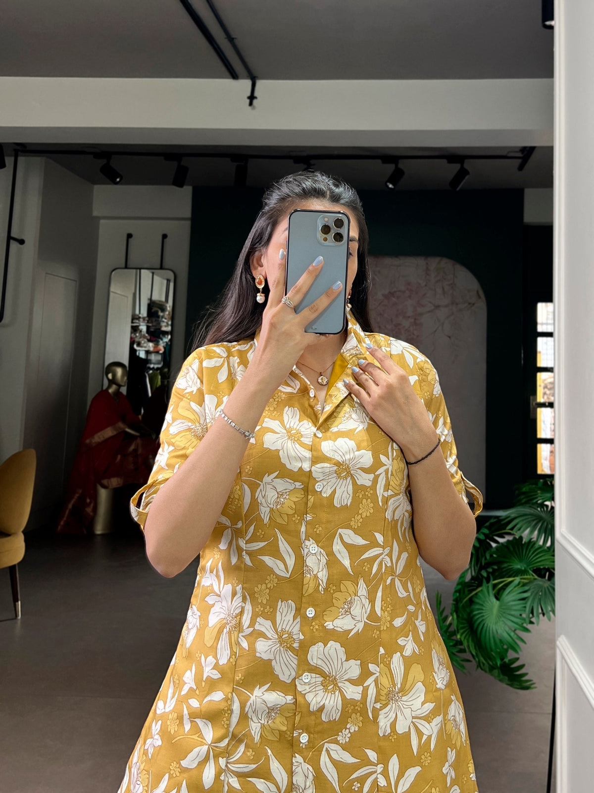 Mustard Printed Top & Bottom Set Clothsvilla