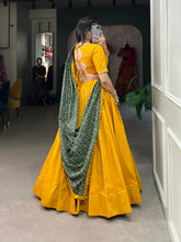 Load image into Gallery viewer, Mustard Pure Cotton Lehenga Choli Set with Purse ClothsVilla