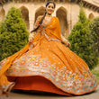 Load image into Gallery viewer, Mustard Stylish Faux Georgette Lehenga Choli Set with Sequin Embroidery &amp; Side Zip Closure – With Dupatta ClothsVilla