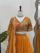 Load image into Gallery viewer, Mustard Stylish Faux Georgette Lehenga Choli Set with Sequin Embroidery &amp; Side Zip Closure – With Dupatta ClothsVilla