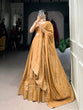 Load image into Gallery viewer, Mustard Timeless Elegance – Pure Chanderi Lehenga Set with Zari Border &amp; Sequin Embellished Dupatta ClothsVilla