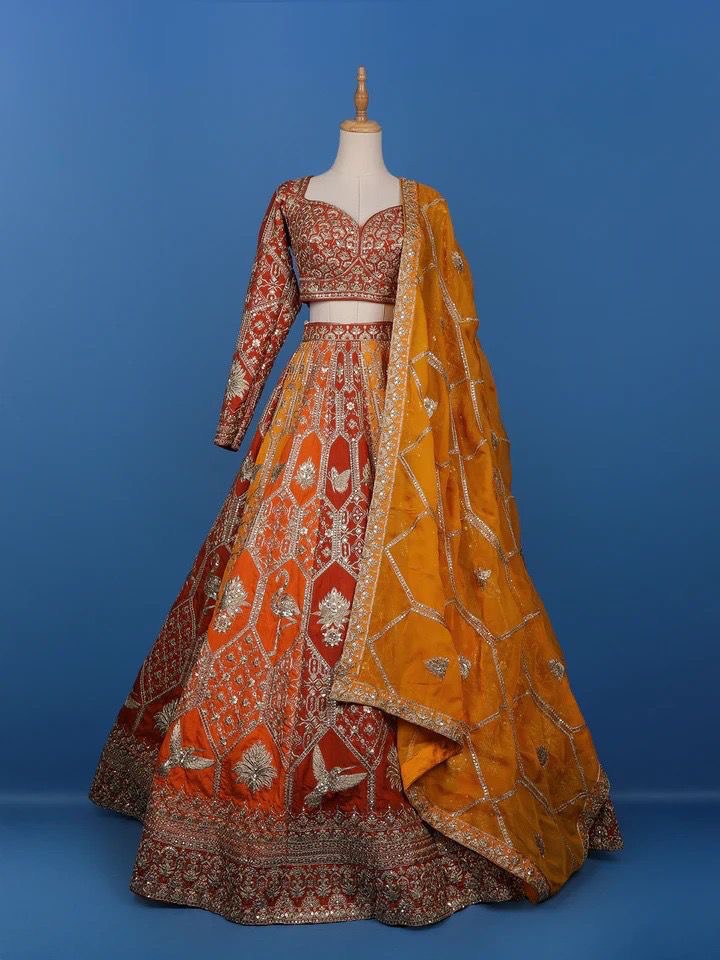 Mustard Yellow Designer Faux Georgette Lehenga Choli with Dupatta ClothsVilla