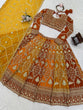 Load image into Gallery viewer, Mustard Yellow Designer Faux Georgette Lehenga Choli with Dupatta ClothsVilla